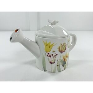 Marjolein Bastin Hallmark Nature's Sketchbook Watering Can Teapot Tulips Ladybug